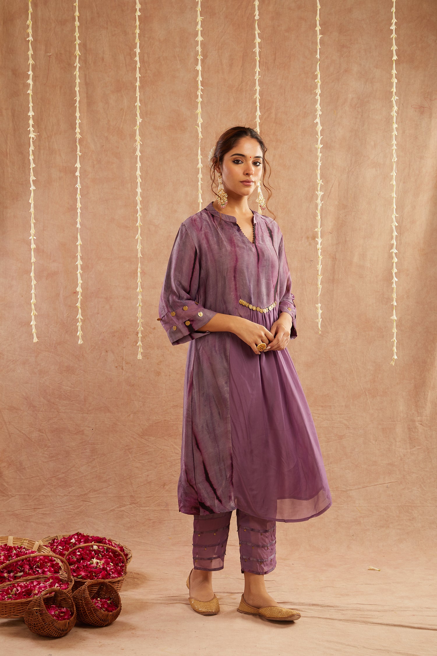 Jamni Kurta Set With Pant And Potli Bag - Set Of 3