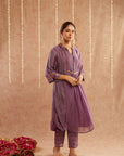 Jamni Kurta Set With Pant And Potli Bag - Set Of 3