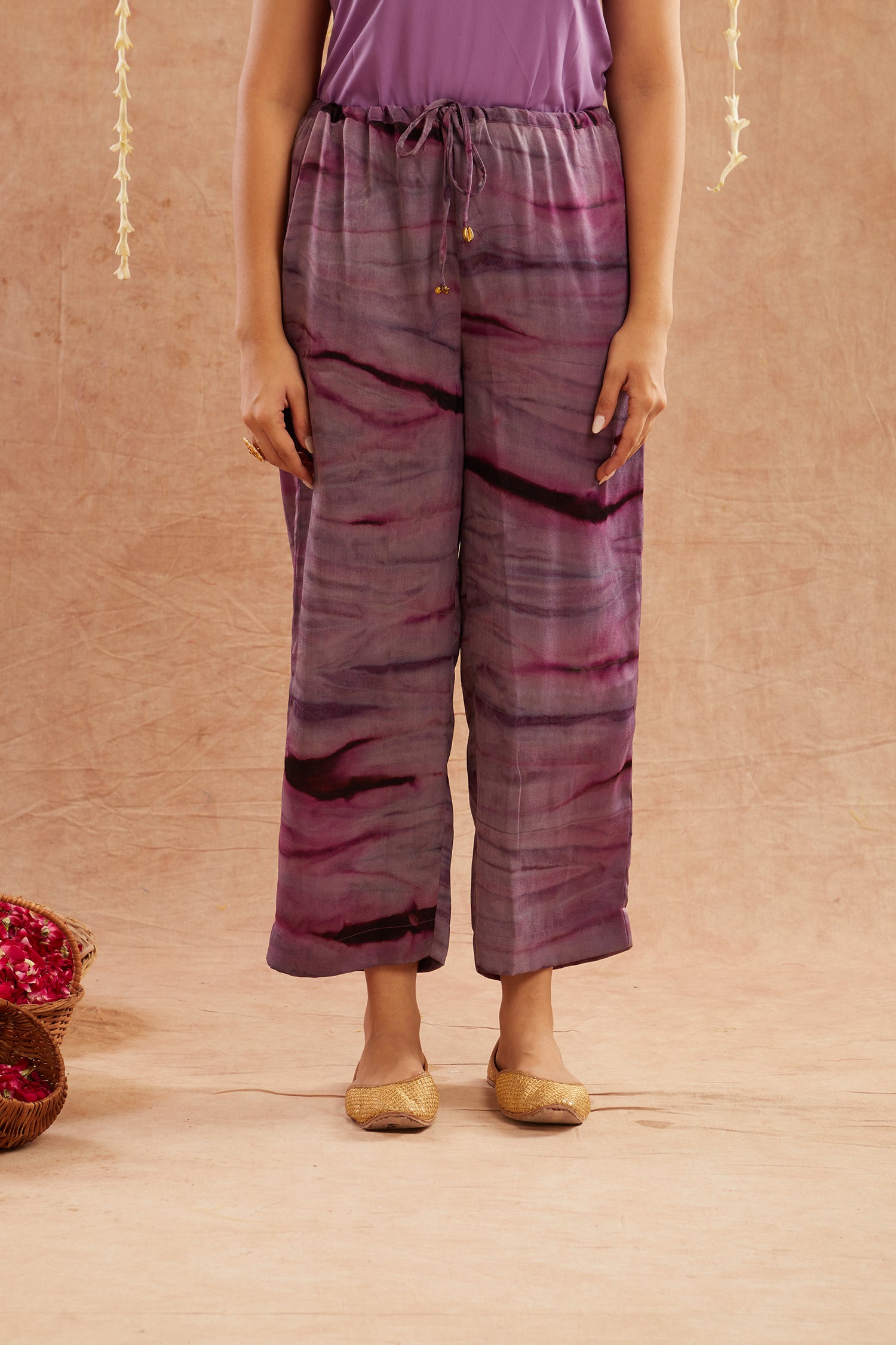 Jamni Georgette Organza Top With Pants Set Of 2