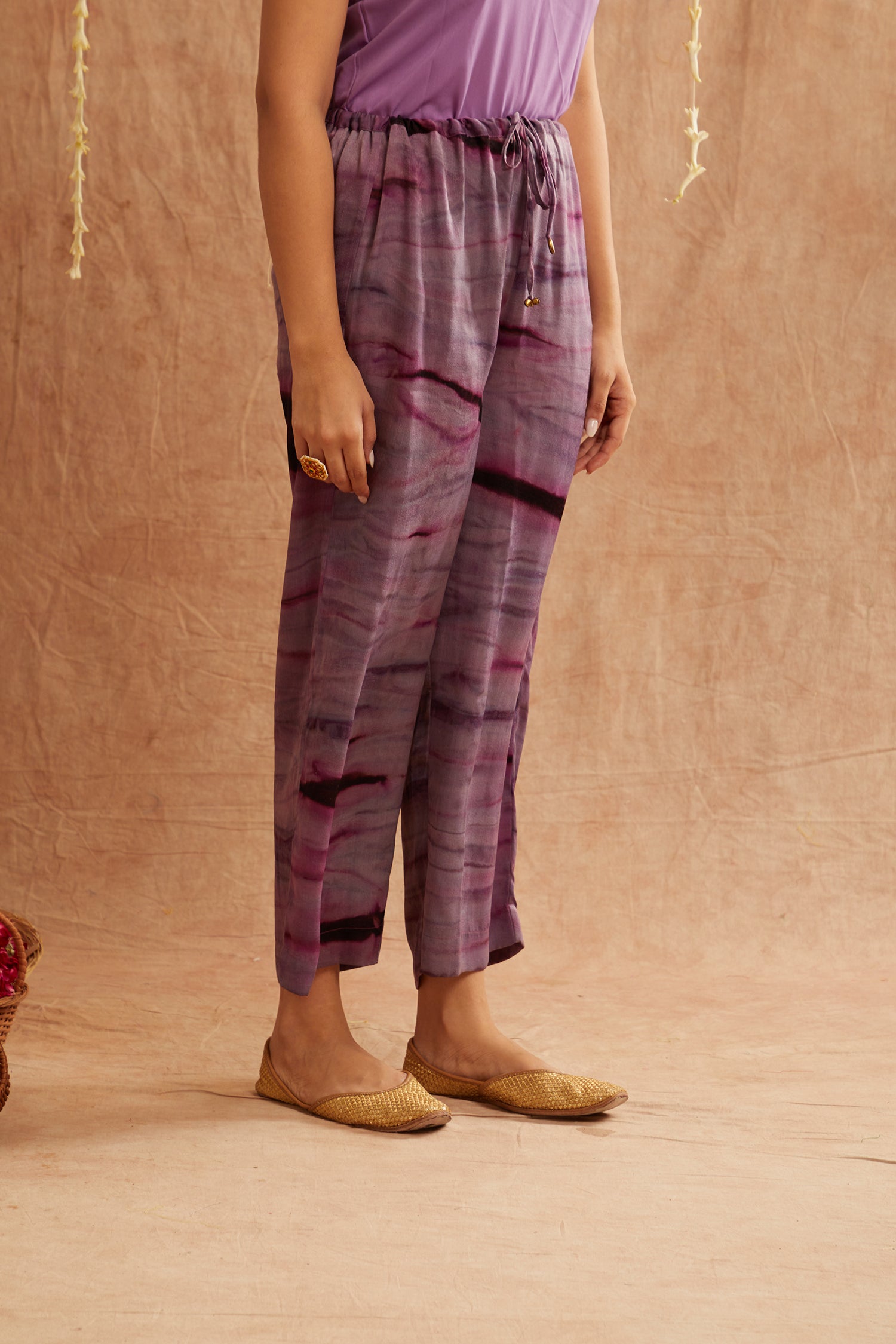 Jamni Georgette Organza Top With Pants Set Of 2