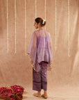 Jamni Organza Kaftan Set With Pants And Potli Bag - Set Of 3