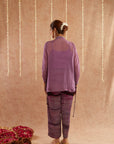 Jamni Georgette Organza Top With Pants Set Of 2