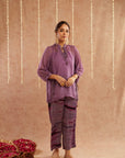 Jamni Georgette Organza Top With Pants Set Of 2