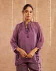 Jamni Georgette Organza Top With Pants Set Of 2