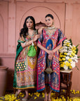 Banarasi Begum Embroidered Kaftan- Blue