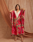 Women Blockprint Kaftaan - Red