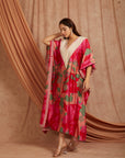 Women Blockprint Kaftaan - Red