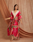 Women Blockprint Kaftaan - Red