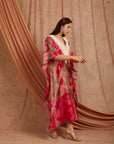 Women Blockprint Kaftaan - Red