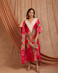 Women Blockprint Kaftaan - Red