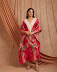 Women Blockprint Kaftaan - Red