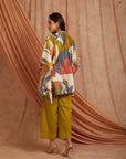 Women Short Kurta Set - Olive green