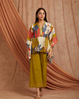 Women Short Kurta Set - Olive green