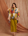 Women Short Kurta Set - Olive green