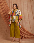 Women Short Kurta Set - Olive green