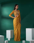 Blush Pink Printed Saree with Elegant Blouse - Georgette