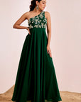 One Shoulder Hand Embroidered Gown