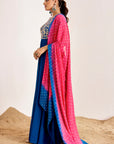 Hand Embroidered Gown with Shaded Sequins Georgette Dupatta