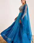 Ombre Sequin Embroidered Lehenga with Hand Embroidered Blouse