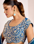 Ombre Sequin Embroidered Lehenga with Hand Embroidered Blouse