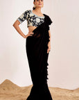Heavy Embellished Blouse with Pre-Draped Ruffle Saree