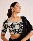 Heavy Embellished Blouse with Pre-Draped Ruffle Saree