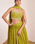 Sequin Embroidered Lehenga with Mirror and Hand Embroidered Blouse
