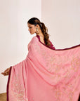 Shimmer Saree with Hand Embroidered Pallu and Embroidered Sleeve Blouse
