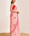 Shimmer Saree with Heart Embroidery and Strappy Blouse