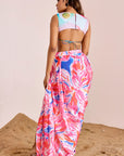 Bralette with Pleated Front and Drape Skirt Set