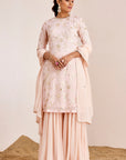 Sequin Embroidered Kurti with Sharara and Hand Embroidered Buti Dupatta