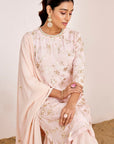 Sequin Embroidered Kurti with Sharara and Hand Embroidered Buti Dupatta