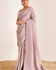 Shimmer Saree with Hand Embroidered Pallu and Embroidered Blouse