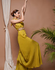 Green Crepe Halter Neck Jumpsuit