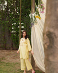 Khushboo & Pankaj Butter Yellow Embroidered Kurta Set