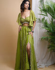 Green Kaudi Digital Print Indo Set (Set Of 2)