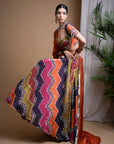 Multi Color Digital Print Heavy Lehenga Set (Set Of 3)