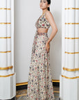 Cream Floral Handkerchief Drape Co-Ord Set (Set Of 2)