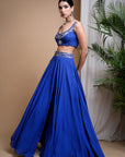 Royal Blue Lehenga Set (Set Of 3)