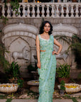 Hand Crafted Blouse with Intricate Geometrical and Floral Saree
