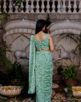 Hand Crafted Blouse with Intricate Geometrical and Floral Saree