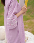 Khushboo & Pankaj Lilac Cotton Kurta Set