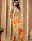 Orange Forest Print Drape Indo Set
