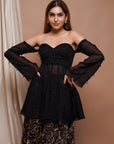 Black Rose Seamless Printed Set (Set Of 2)