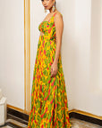 Yellow Ginger Flower Long Indo Dress (Set Of 2)