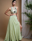 Pastel Pistachio Green Indo Skirt Set (Set Of 2)