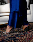 Khushboo & Pankaj Royal Blue Embellished Kurta Set with Sheer Dupatta