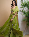 Green Kaudi Digital Print Indo Set (Set Of 2)