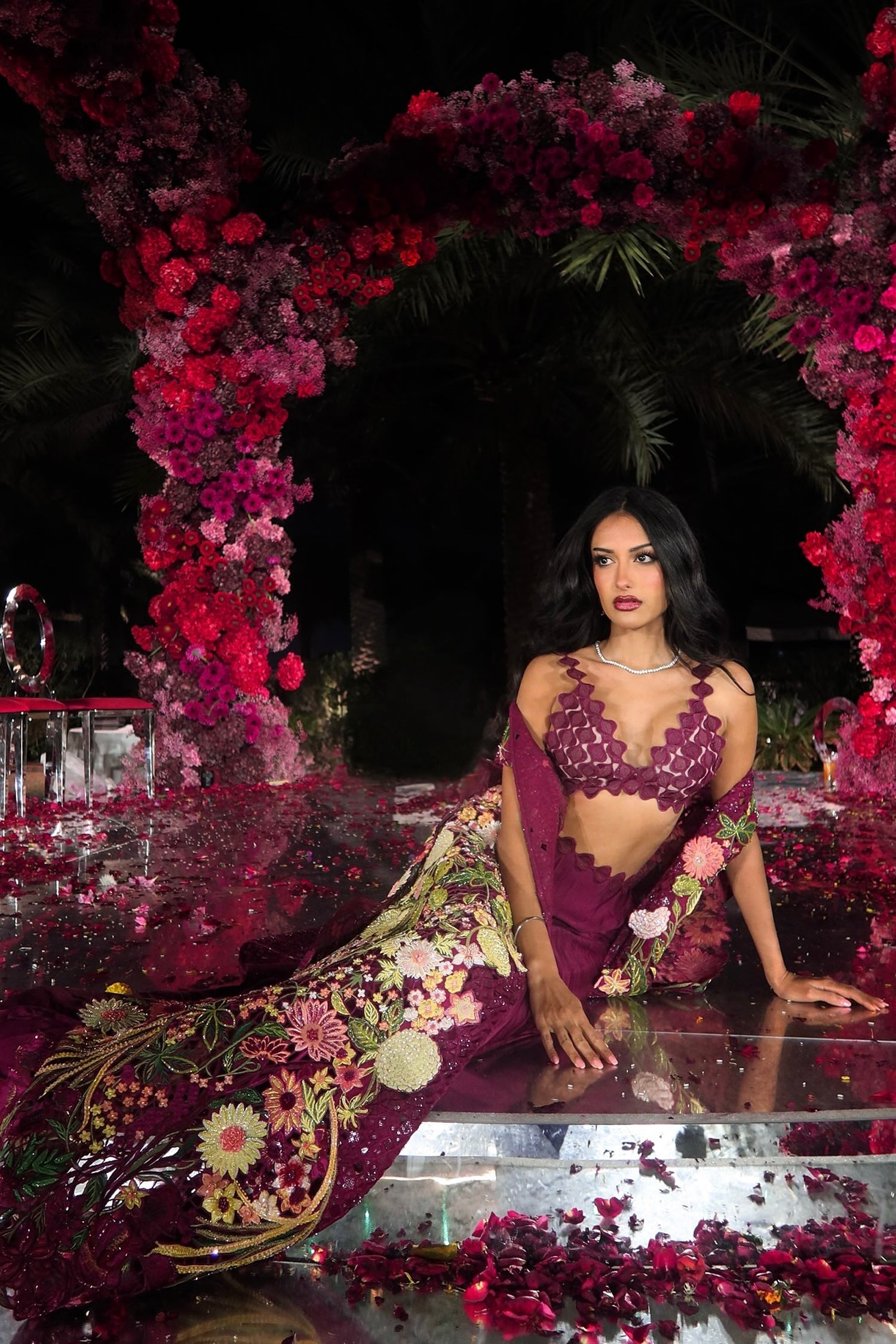 Enhanted Garden White- Corseted Belt Drape Set