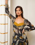Black Abstract Lehenga Set (Set Of 3)